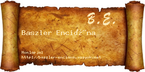 Baszler Enciána névjegykártya